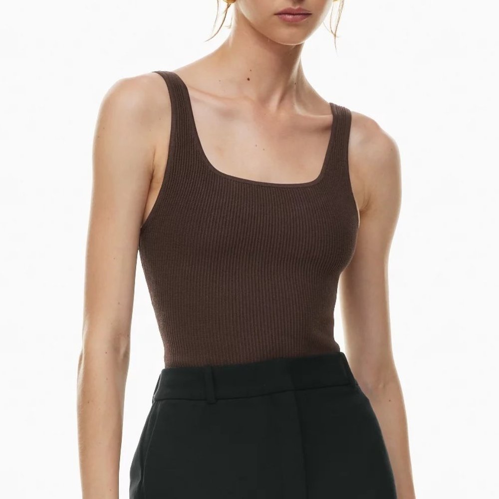 Sculpt Knit Squareneck Tank